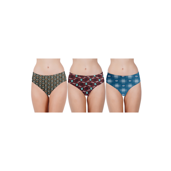 Pride Apparel Women's  Cotton Full Coverage Panties Combo-Pack of 3